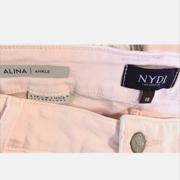 NYDJ Pink Mom Jeans 5 Pocket Hi Rise New Without Tags Skinny Legs - Picture 9 of 13